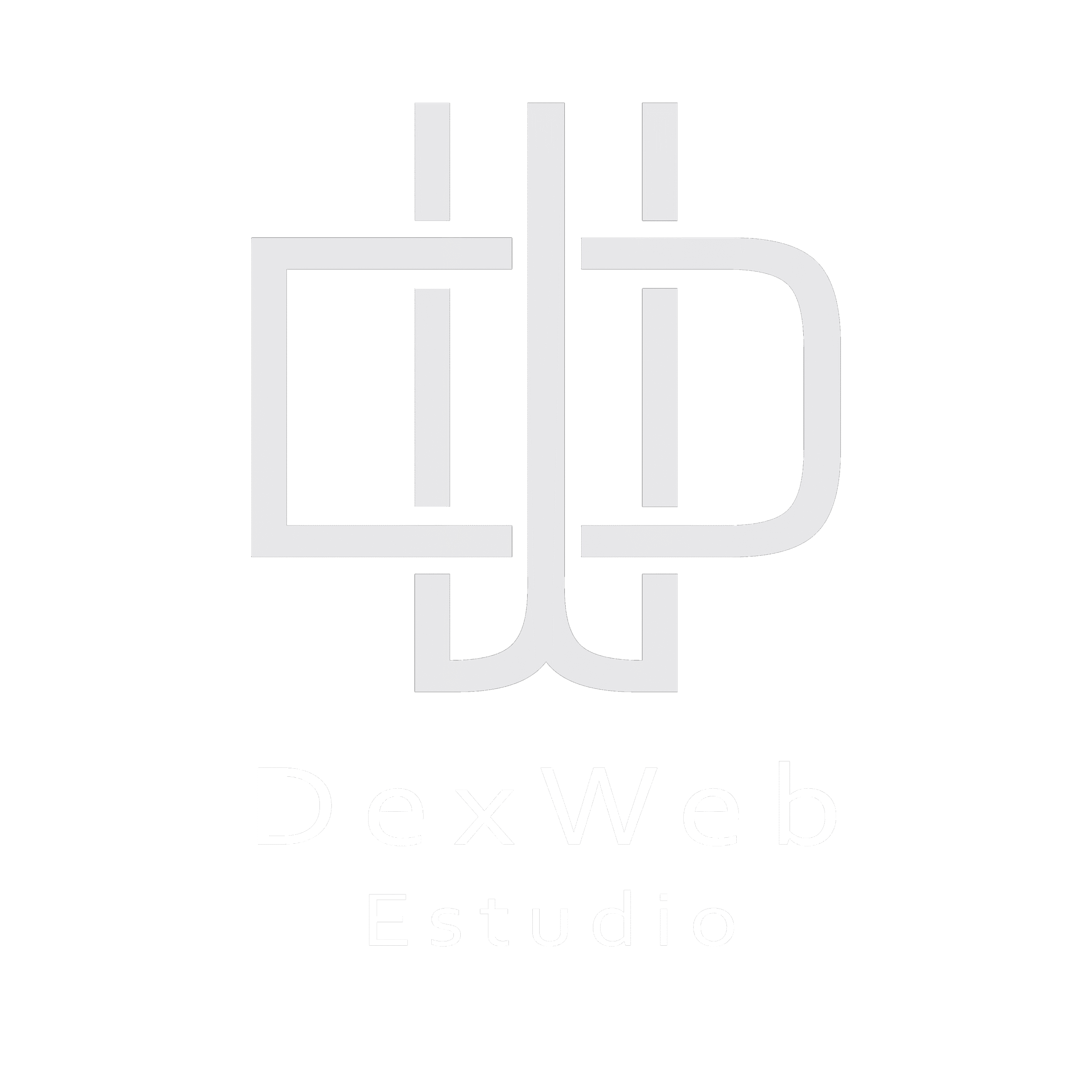 Logotipo principal de DexWeb Estudio en blanco y negro