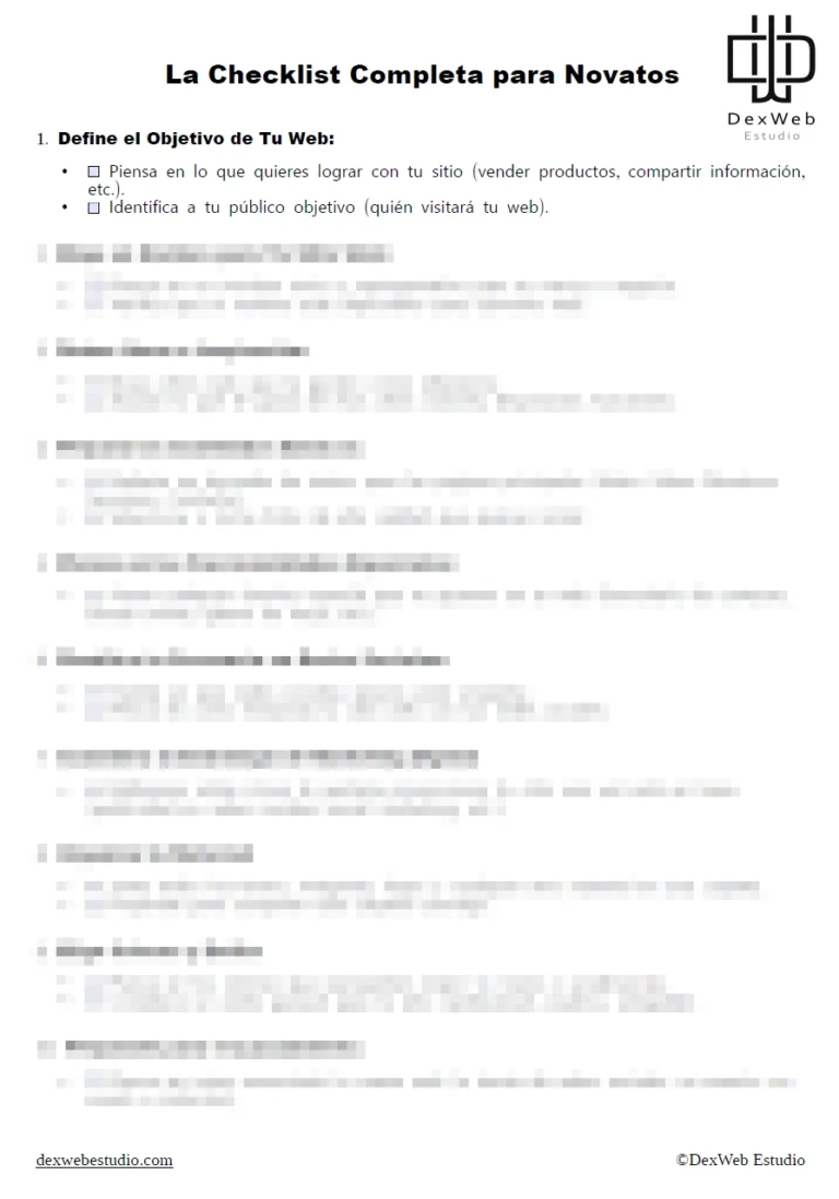 Checklist completa para crear una web profesional, por DexWeb Estudio