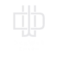 Logotipo principal de DexWeb Estudio en blanco y negro